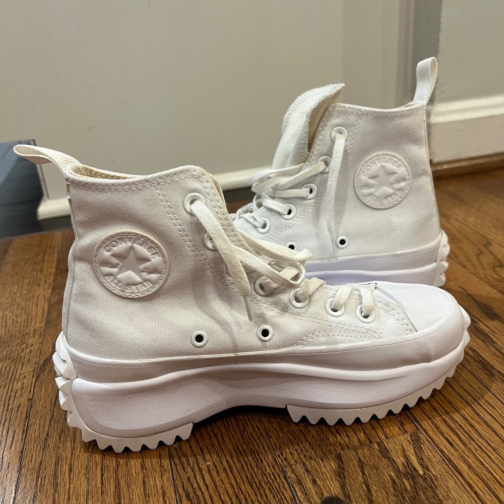Converse High Top Triple White Sneakers Women's Size 5.5